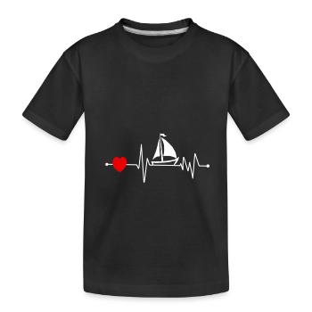Sailing captain sailor sail boat sailing ship - Kids' Premium Organic T-Shirt - black - Front