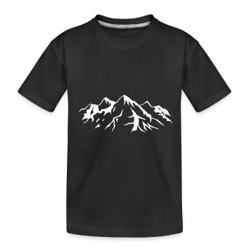 Mountain hiking landscape mountaineering mountains mountain range - Kids' Premium Organic T-Shirt - black - Front