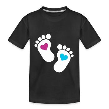 Bébé pieds parents enfant en bas âge fils enceinte - T-shirt bio Premium Enfant - noir - Devant