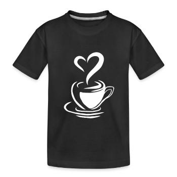 Grain de café caféine cadeau tasse à café - T-shirt bio Premium Enfant - noir - Devant