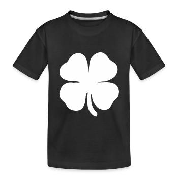 Vierblättriges Kleeblatt Glücksklee Neujahr Klee - Kinder Premium Bio T-Shirt - Schwarz - Vorne