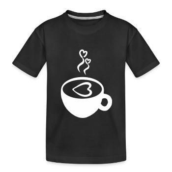 Grain de café tasse de café café caféine cadeau - T-shirt bio Premium Enfant - noir - Devant