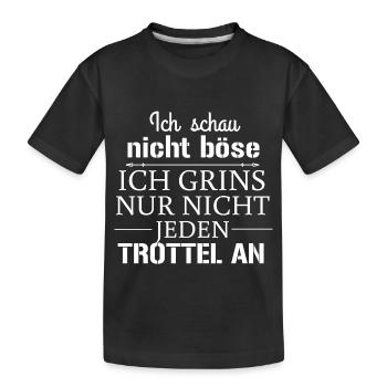 Ich schau nicht böse - Kinder Premium Bio T-Shirt - Schwarz - Vorne