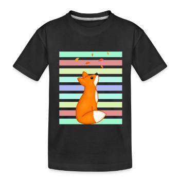 Renard roux au coucher du soleil - T-shirt bio Premium Enfant - noir - Devant