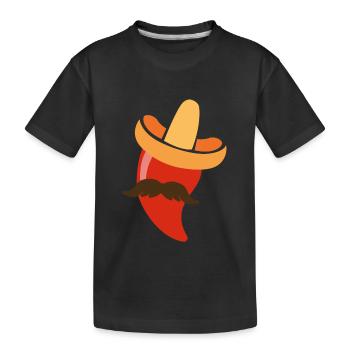 Mexikanische Peperoni Design - Kinder Premium Bio T-Shirt - Schwarz - Vorne