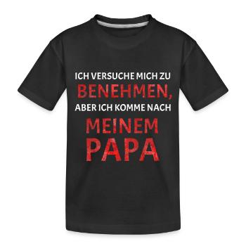 Ich versuche mich zu benehmen - Kinder Premium Bio T-Shirt - Schwarz - Vorne
