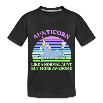 Aunticorn - Kids' Premium Organic T-Shirt - black - Front