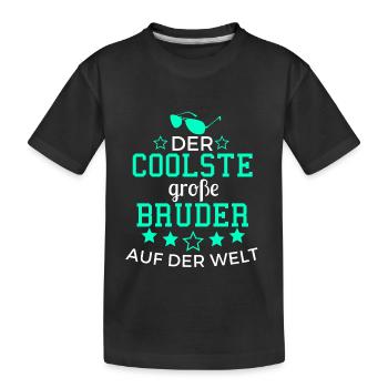 Der Coolste große Bruder auf der Welt - Kinder Premium Bio T-Shirt - Schwarz - Vorne