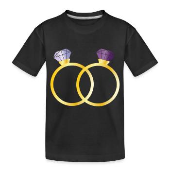 Deux bagues avec diamants violets - T-shirt bio Premium Enfant - noir - Devant