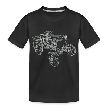Vintage tractor - Kids' Premium Organic T-Shirt - black - Front