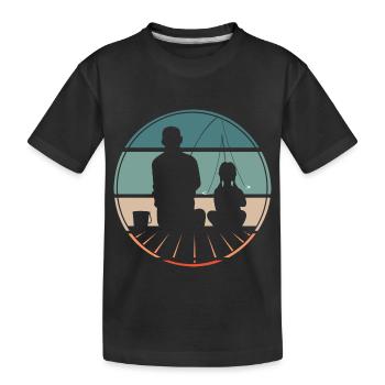 Vater Tochter - Kinder Premium Bio T-Shirt - Schwarz - Vorne