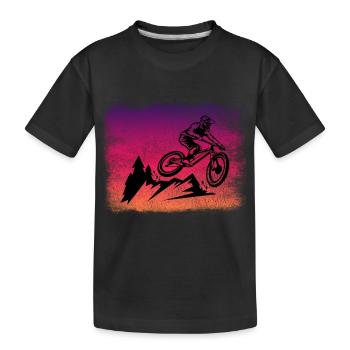 Downhill VTT simple trail - T-shirt bio Premium Enfant - noir - Devant