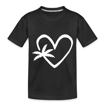 Palme Urlaub Baum Palmen Sommer Herz - Kinder Premium Bio T-Shirt - Schwarz - Vorne