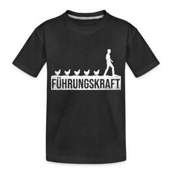 Landwirt Bauern Hühner Führungskraft Geschenk - Kinder Premium Bio T-Shirt - Schwarz - Vorne
