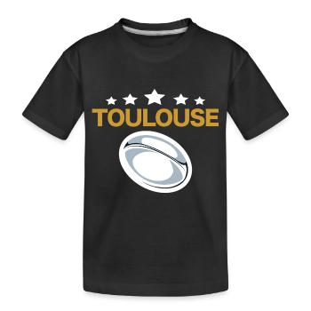 Rugby Toulouse 5 étoiles Stade Supporter Rugbymen - T-shirt bio Premium Enfant - noir - Devant