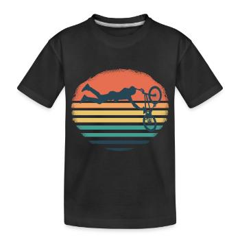 BMX Retro Radsport Geschenk - Kinder Premium Bio T-Shirt - Schwarz - Vorne