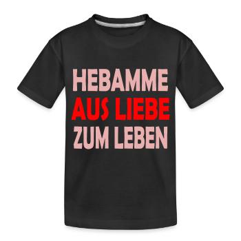 Hebamme - Kinder Premium Bio T-Shirt - Schwarz - Vorne