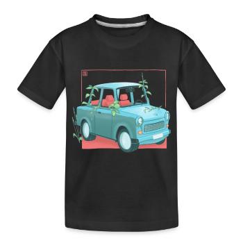 Trabi avec des plantes - T-shirt bio Premium Enfant - noir - Devant