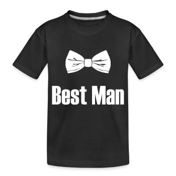 Best Man With Bowtie - Mens Bachelor Party Gift - Kids' Premium Organic T-Shirt - black - Front
