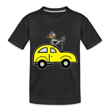 Caca d’oiseau sur la voiture - Humour Satire - T-shirt bio Premium Enfant - noir - Devant