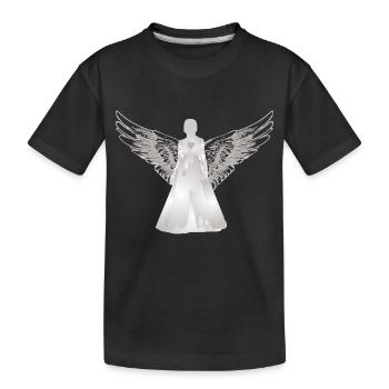 Ange Gardien Ange avec Cœur - T-shirt bio Premium Enfant - noir - Devant