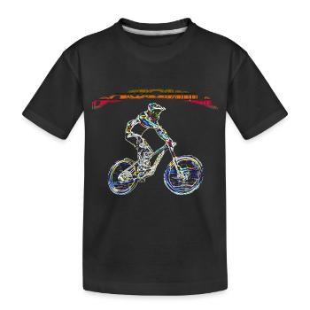 vtt mtb downhill - T-shirt bio Premium Enfant - noir - Devant