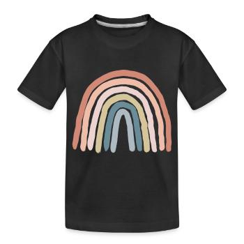 Regenbogen pastell - Kinder Premium Bio T-Shirt - Schwarz - Vorne