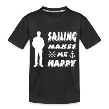 Sail - Kids' Premium Organic T-Shirt - black - Front
