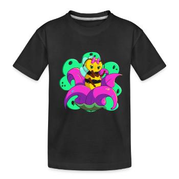 The cutest little Bee-girl! - Kids' Premium Organic T-Shirt - black - Front