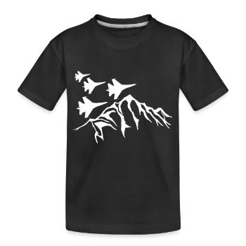 Jets über den Bergen - Kinder Premium Bio T-Shirt - Schwarz - Vorne