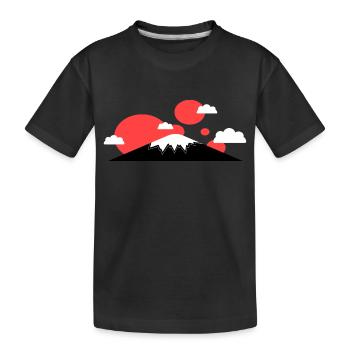 Japan Mountains - Kids' Premium Organic T-Shirt - black - Front
