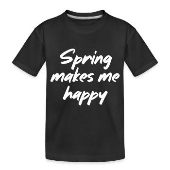 Le printemps me rend heureux - T-shirt bio Premium Enfant - noir - Devant