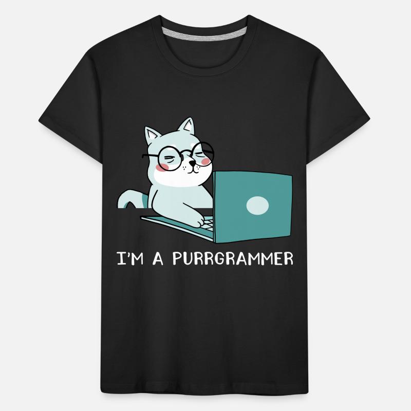 I'm A Purrgrammer Coder Software Developer Compute Kinder Premium Bio T-Shirt