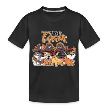 team familie hund pirat bachelorette party vater - Kinder Premium Bio T-Shirt - Schwarz - Vorne
