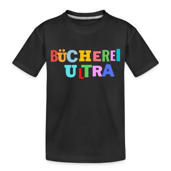 Bücherei Fan Ultra - Kinder Premium Bio T-Shirt - Schwarz - Vorne
