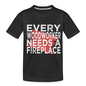 drôle de charpentier bûcheron casque de sécurité - T-shirt bio Premium Enfant - noir - Devant
