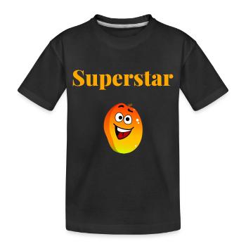 Mangue Superstar été orange fruit soleil humour - T-shirt bio Premium Enfant - noir - Devant