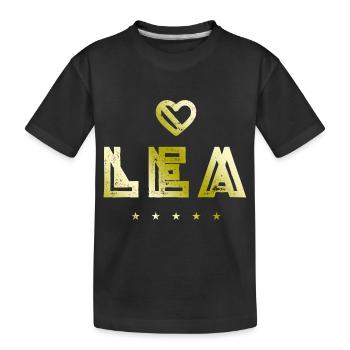 Lea Herz - Kinder Premium Bio T-Shirt - Schwarz - Vorne