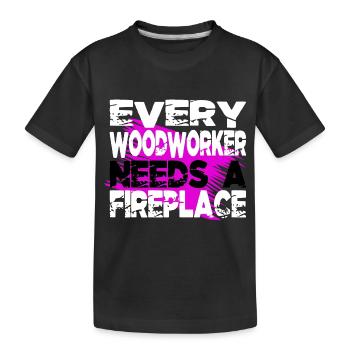 construction carpenter - Kids' Premium Organic T-Shirt - black - Front