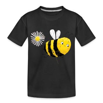 Biene Paula - Kinder Premium Bio T-Shirt - Schwarz - Vorne