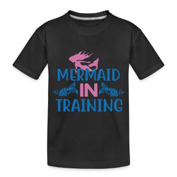 Mermaid In Training - Kinder Premium Bio T-Shirt - Schwarz - Vorne