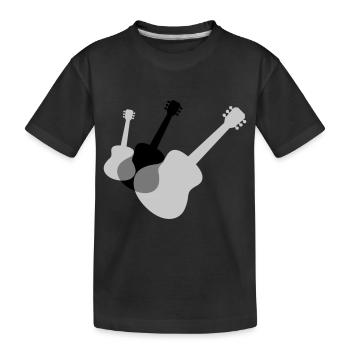 Musiker 3 Gitarren Gitarrist - Kinder Premium Bio T-Shirt - Schwarz - Vorne