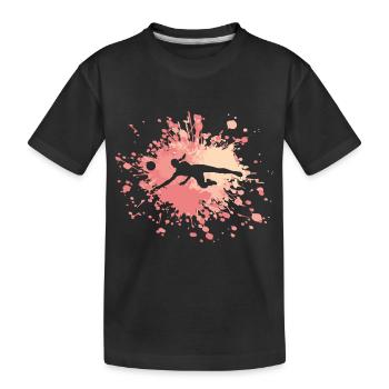 Volleyball Catch The Ball Color Splash - Kids' Premium Organic T-Shirt - black - Front