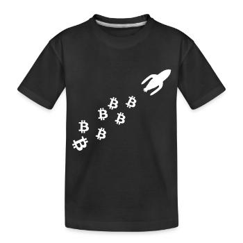 Die Coin Rakete - Kinder Premium Bio T-Shirt - Schwarz - Vorne