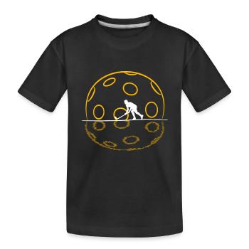 Floorball Sunset - Kids' Premium Organic T-Shirt - black - Front