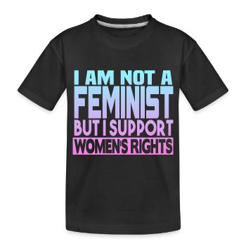 Supports women's rights - Kids' Premium Organic T-Shirt - black - Front