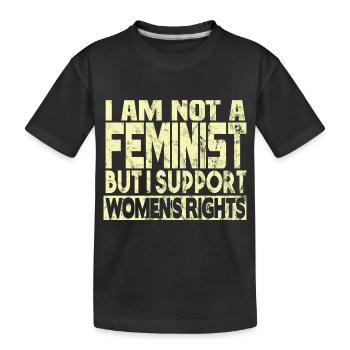 Supports women's rights - Kids' Premium Organic T-Shirt - black - Front
