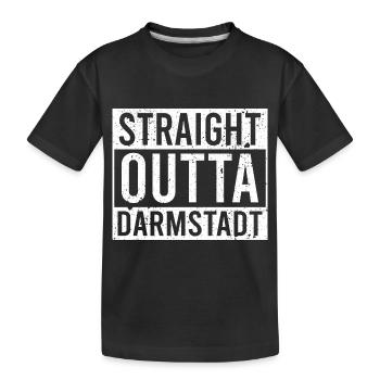 Straight outta Darmstadt - Kinder Premium Bio T-Shirt - Schwarz - Vorne