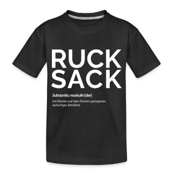 Rucksack Definition - Kinder Premium Bio T-Shirt - Schwarz - Vorne