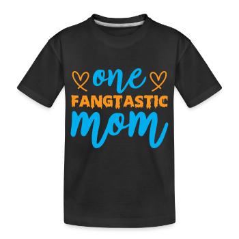 One fangtastic mom - Halloween-Humor - Kinder Premium Bio T-Shirt - Schwarz - Vorne